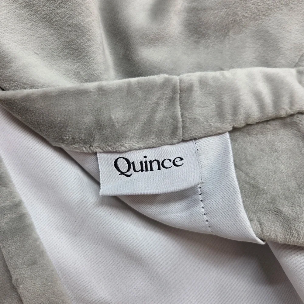 QUINCE 48x96 Cotton Velvet Room Darkening Curtain Light Grey 2215